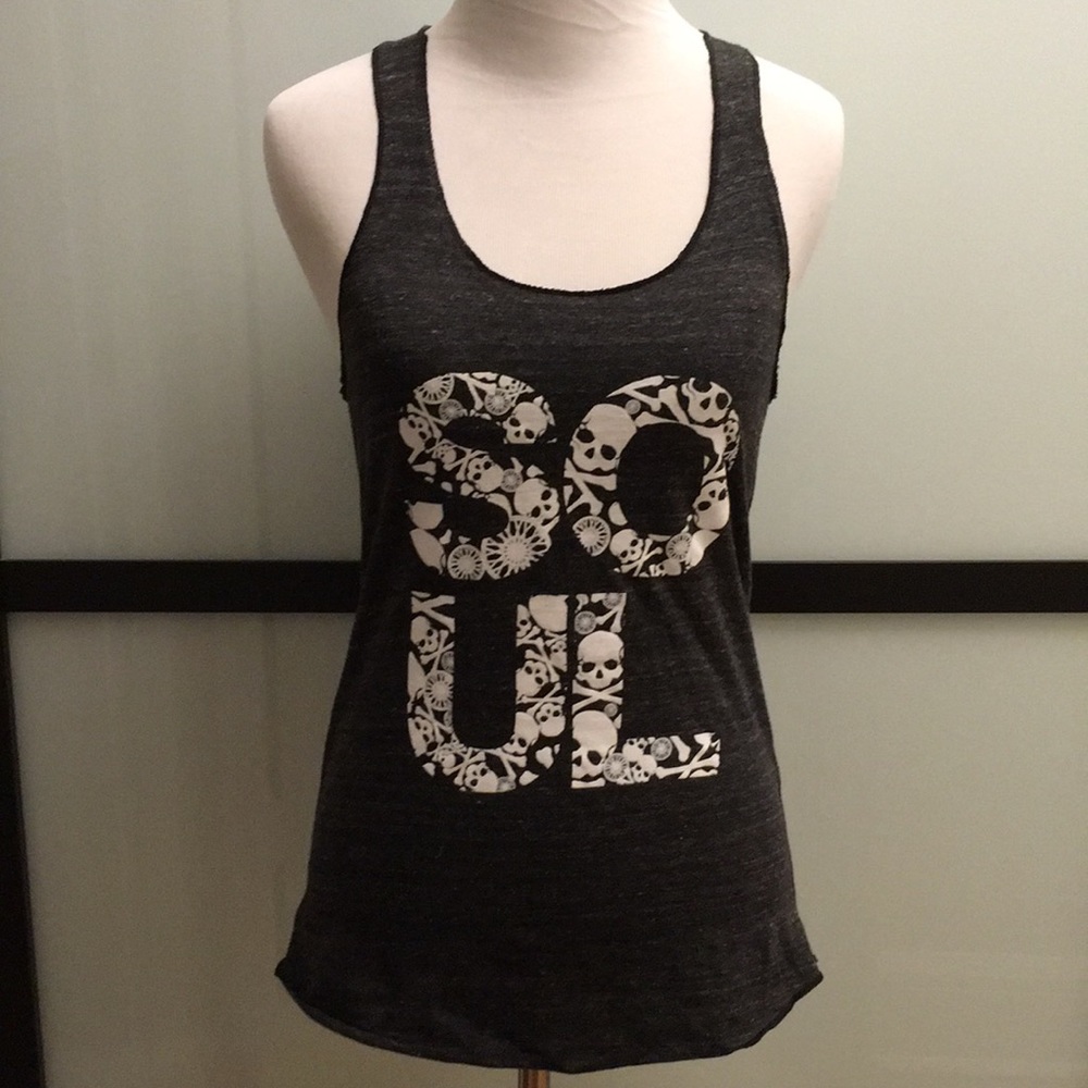 SoulCycle Skull Crossbones SOUL Racerback tank